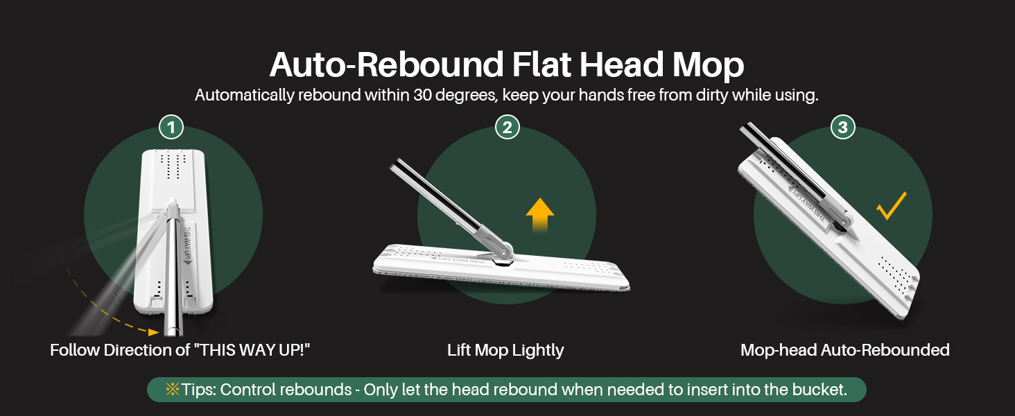 Auto-Rebound Flat Head Mop