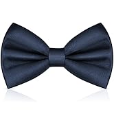 URAQT Men's Bow Tie, Classic Solid Color Pre-Tied Bow Tie for Men Satin Tux Bowtie Set Adjustable...