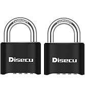 Disecu 2 Pack 4 Digit Heavy Duty Combination Lock Outdoor Waterproof Padlock for School Gym Locke...
