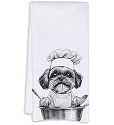 Cabana Bro Funny Chef Shih Tzu Kitchen Towels, Shih Tzu Gifts for Women, Funny Dog Dish Tea Towel...