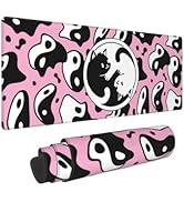 Pink Yin Yang Kawaii Cat Mouse Pad Long Extended XL Mousepad Desk Pad Gaming Pc Desktop Large Rub...