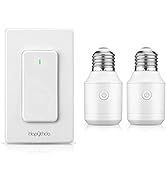 HAPYTHDA Remote Control Light Socket E26/E27 Bulb Base Holder, Wireless Wall Mounted Light Switch...