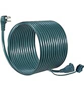 25FT Outdoor Extension Cord with 90 Degree Flat Plug - 13Amp Electrical SJTW Grounded Extension C...