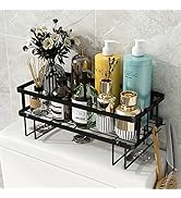 Godboat Bathroom Organizer - Over Toilet Storage, Floating Shelves with 2 Hooks, Wall Mounted She...