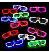 28 Packs LED Glasses 5 neon color 3 Light Modes Glow Sticks Light Up Glasses,Glow In The Dark Par...