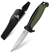 Mossy Oak Fixed Blade Outdoor Knife with Sheath, 4-inch Stainless Steel Drop Point Blade, Outdoor...