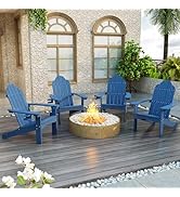 LUE BONA HDPS Adirondack Chairs Set of 2, Fire Pit, Patio, Garden, Pool, Deck, Porch, Hotel, Reso...