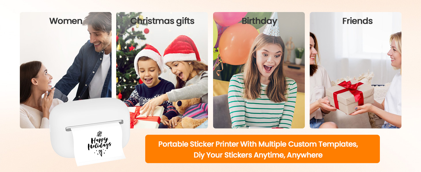 Portable Sticker Printer With Multiple Custom Templates, Diy Your Stickers Anytime, Anywhere
