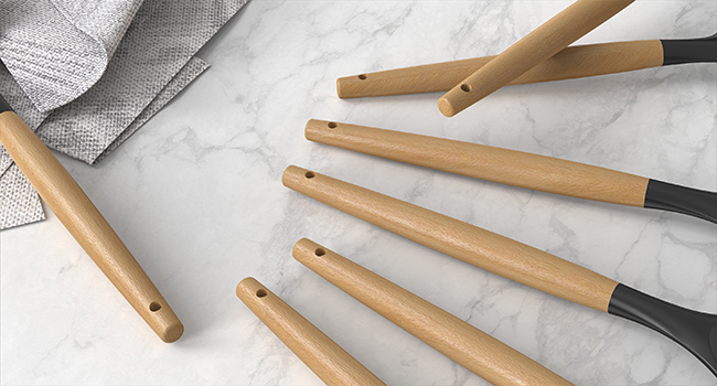 grey cooking utensils