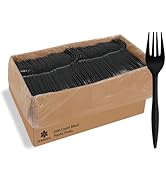 [1000 Pack] Disposable Plastic Forks-Party Dimensions Bulk Black Disposable Silverware Plastic Cu...