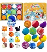 Bath Bombs for Kids with Surprise Toys Inside, 12 Pack Natural Bubble Bath Fizzy Gift Set for Gir...