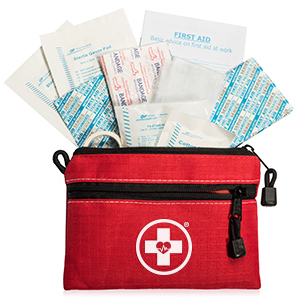 first aid bag with items