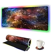 AIMSA Large Gaming Mouse Pad RGB, Keyboard Led Mousepad Extended 35.4 x 15.8 inch Non-Slip Rubber...