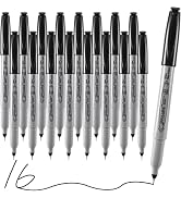 Permanent Markers, Ultra Fine Point, Black, 16 Count, 0.4mm, Fine tip permanent marker set, quick...