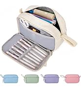JAESITETER Big Capacity Pencil case,Soft Corduroy Pencil Bag with 3 Compartment,Pencil Pouch Scho...