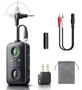 Unique Design Bluetooth 5.4 Transmitter Receiver with Qualcomm aptX Adaptive for Dual AirPods/Hea...