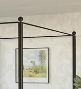 Lutown-Teen King Size Canopy Bed Frame, Four Poster Metal Canopy King Size Bed Frame