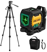 PREXISO Laser Level with 47 Inch Tripod, IP54 Rechargeable 65Ft Green Cross Line Laser Self Level...