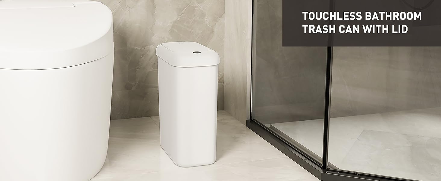 EKO automatic bathroom trash can with lid