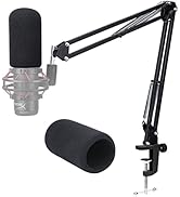 Quadcast S Boom Arm - Upgraded Mic Stand with Mic Cover, Adjustable Scissor Boom Arm for Hyperx Q...