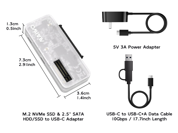 M.2 pcie NVMe hard drive enclosure 2.5 inch dock hard disk caddy reader usb type-c housing case