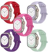 Young Stars Studios 5 Pack Selected Colors Sport Bands Compatible with Apple Watch Band 38mm 40mm...