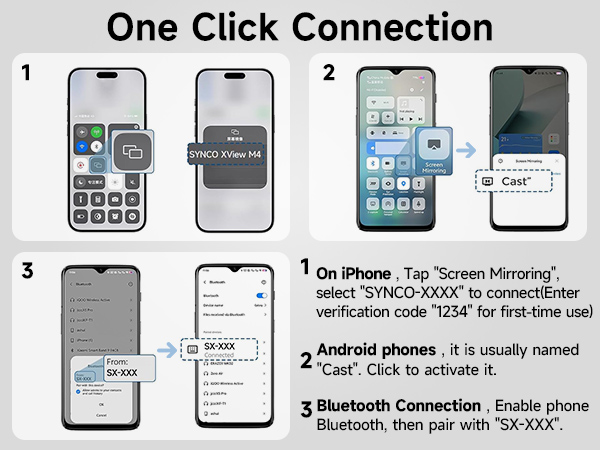 SYNCO M4 magnetic selfie screen