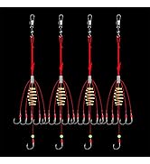 Dyxssm Fishing Feeder Carp Fishing Hooks with Fishing Spring Carp Feeder (Pack of 4)