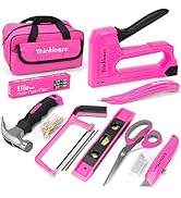 Pink Staple Gun, Light Duty Staple Gun Kit with 2100pcs JT21 Staples and Staple Remover, 13pcs Ho...
