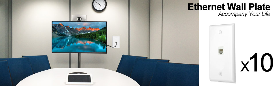 Ethernet Wall Plate Cat6 1Port Keystone Network Outlet Jack RJ45 Wall Inline Coupler Connector