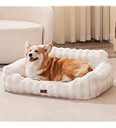 ZOMISIA Dog Couch Bed - Fluffy Dog Sofa, Large Orthopedic Pet Sofa Bed with Removable Washable Co...