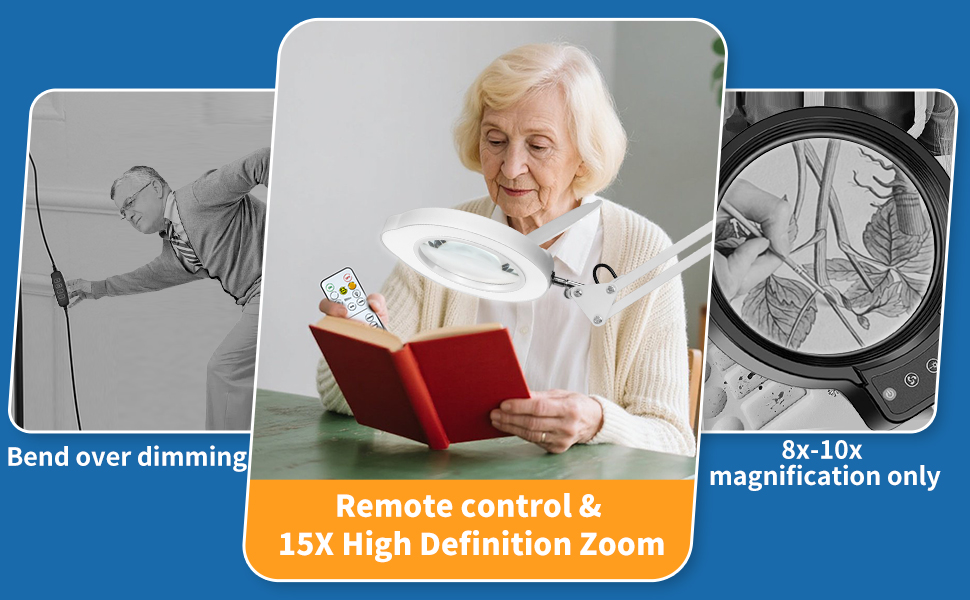 15X magnifying light for reading with Remote Control