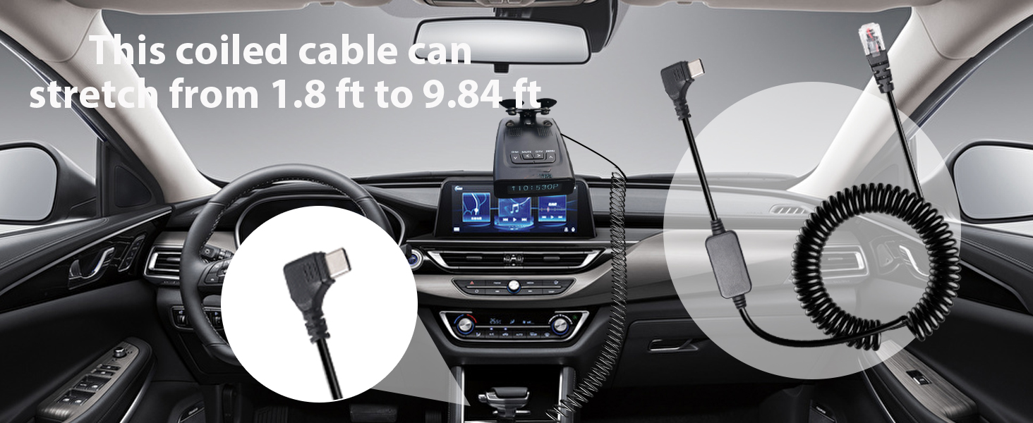 coiled cable for radar detector