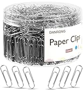 DANRONG Silver Medium Paper Clips, 750 Pack Paperclips 1.3 Inch (33 mm) Paper Clips Suitable for ...