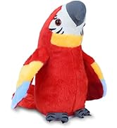 Talking Parrot Toy, Repeat What You Say Parrot Toys with Flapping Wings, Interactive Electronic F...