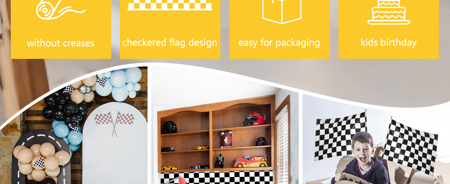 WRAPAHOLIC Checkered Flag Wrapping Paper 