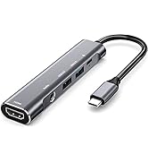 USB C to HDMI Adapter for iPad Air 4,iPad Mini 6,iPad Pro 2020/2018,Type-c hub with 3.5mm Headpho...