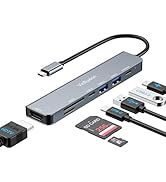 USB C Hub, 7-in-1 Multiport Adapter with 4K30hz hdmi, 100W PD Charging, USB 3.0 Hub, SD/TF Card R...
