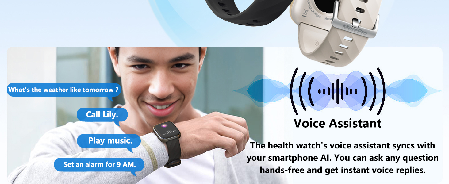 morepro smart watch for men women make answer call