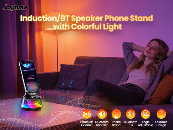 Induction and BT speaker with phone stand 