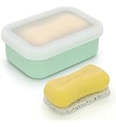 AIDIMMING Leak Proof Silicone Travel Soap Case, Compact Portable Soap Holder with a Translucent l...