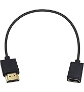 Duttek HDMI Extension Cable, 4K Short HDMI Cable, Extremely Thin HDMI Male to Female Cable Compat...