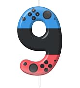 Gaming Birthday Candles, Level 9 Number Candle for Gamepad Cake Topper, Birthday Anniversary Part...