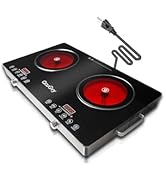 Portable Infrared 2 Burner 3500W Electri Burner with 2 Hours Timer-Electric Hot Plate Touch Contr...
