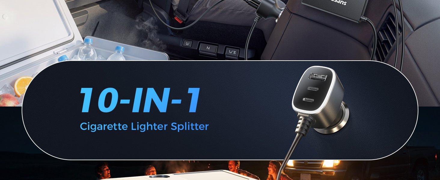 SUPERONE 10-IN-1 Cigarette Lighter Splitter