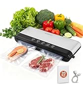 DOMIVIO Vacuum Sealer Machine for Food, 85KPa Strong Suction Food Vacuum Sealer with LED Touch Pa...