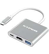 Kyper USKyper-984K USB C to HDMI Adapter, 4K HDMI to USB-C Adapter 100W PD &amp; USB 3.0 Multiport Di...