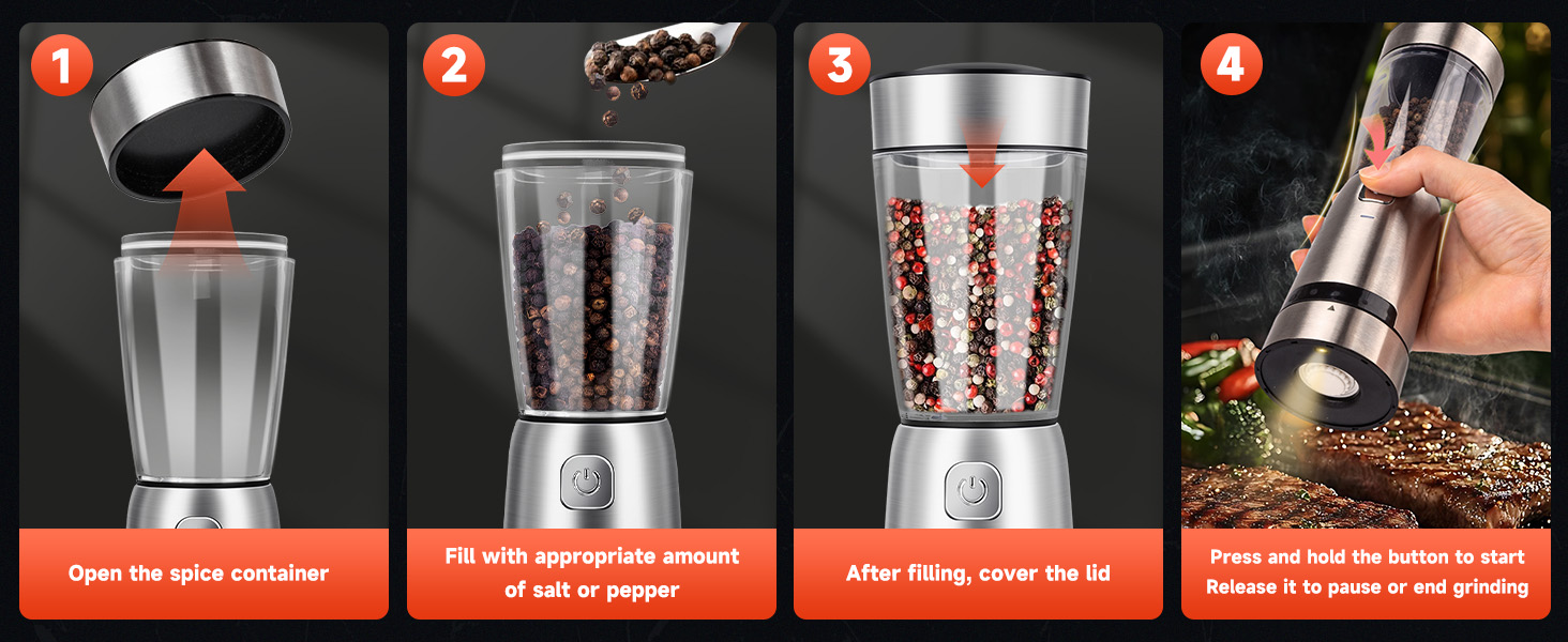 electric salt and pepper grinder set