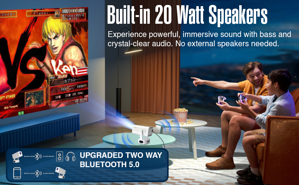 XElectron Techno Smart Projector, FUll HD, 4K Support, Android 13, rotatable design.