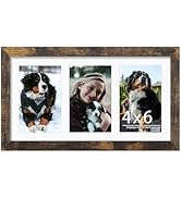 DUENPY 8x14 Collage Picture Frame 4x6 Collage Picture Frame Displays Three 4x6 inch Photos or 8x1...